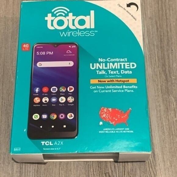 Total Wireless TCL A2X Prepaid Smartphone (32GB) –Blue - Picture 1 of 3